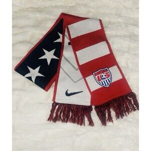 Nike Olympic Team USA Soccer Adult Double Faced Thick Knit Scarf Excellent Shape